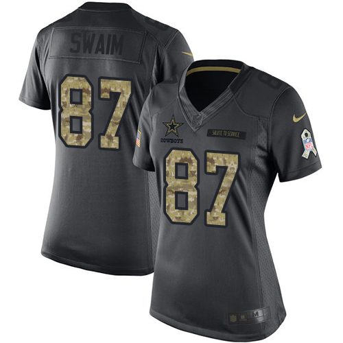 Women's Limited Geoff Swaim Nike Jersey Black - #87 2016 Salute to Service NFL Dallas Cowboys